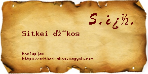 Sitkei Ákos névjegykártya