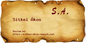 Sitkei Ákos névjegykártya